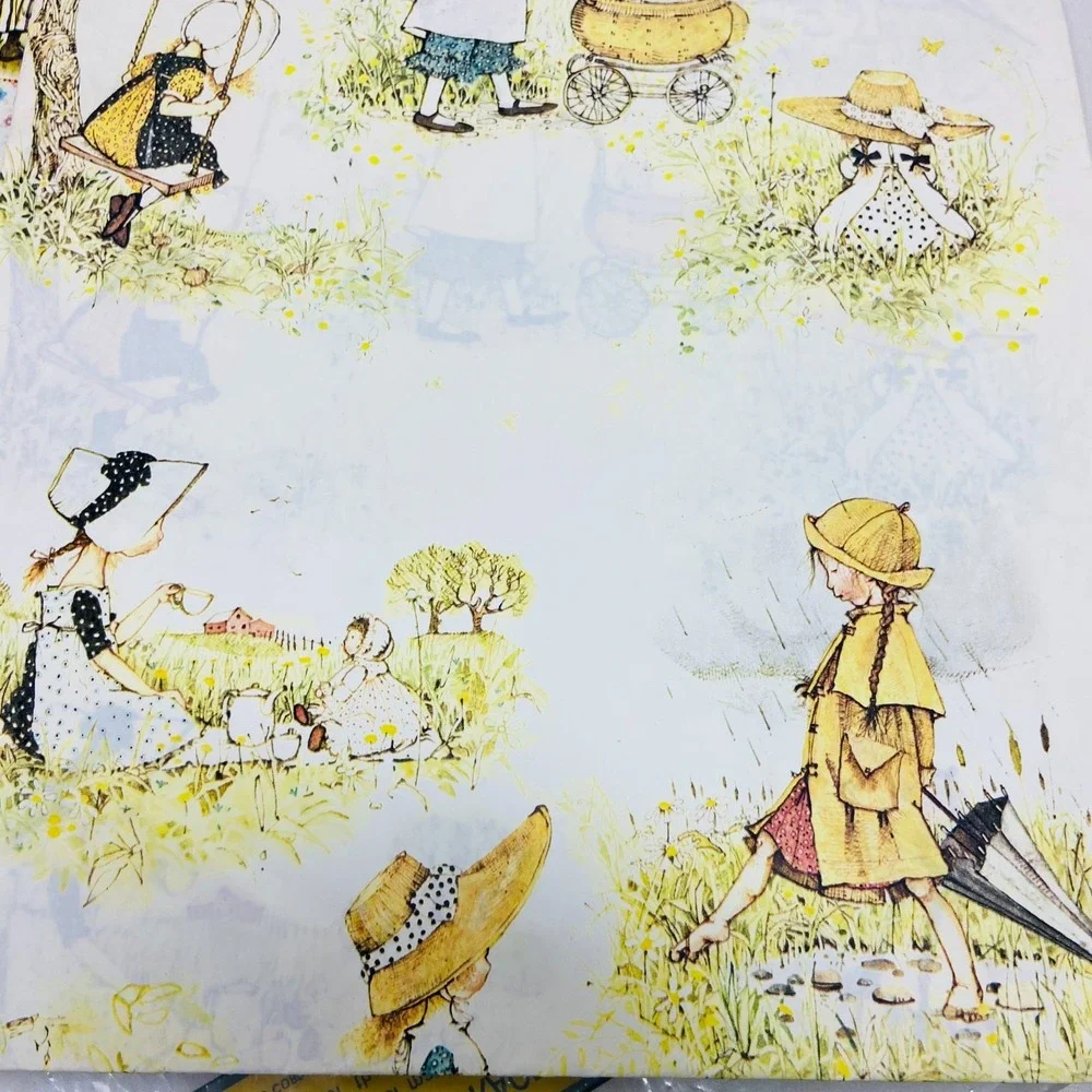 Vintage Gift Wrap Lot of 3 Holly Hobbie Hallmark‎ Wrapping Paper Scrapbook